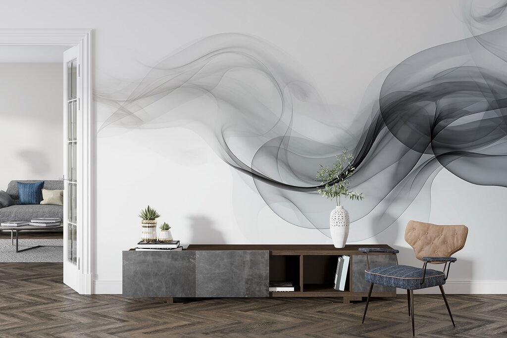 Grey smoke ribbons — interior 4