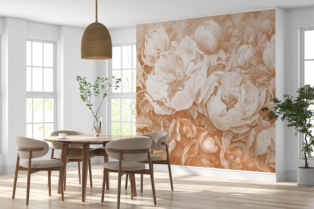 Peony Bouquet in Sepia in an interior
