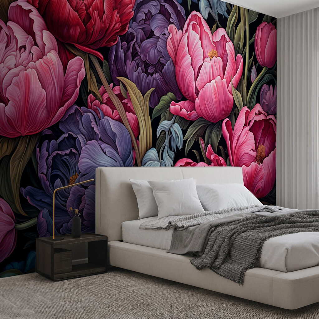 Dense peonies and tulips — interior 1