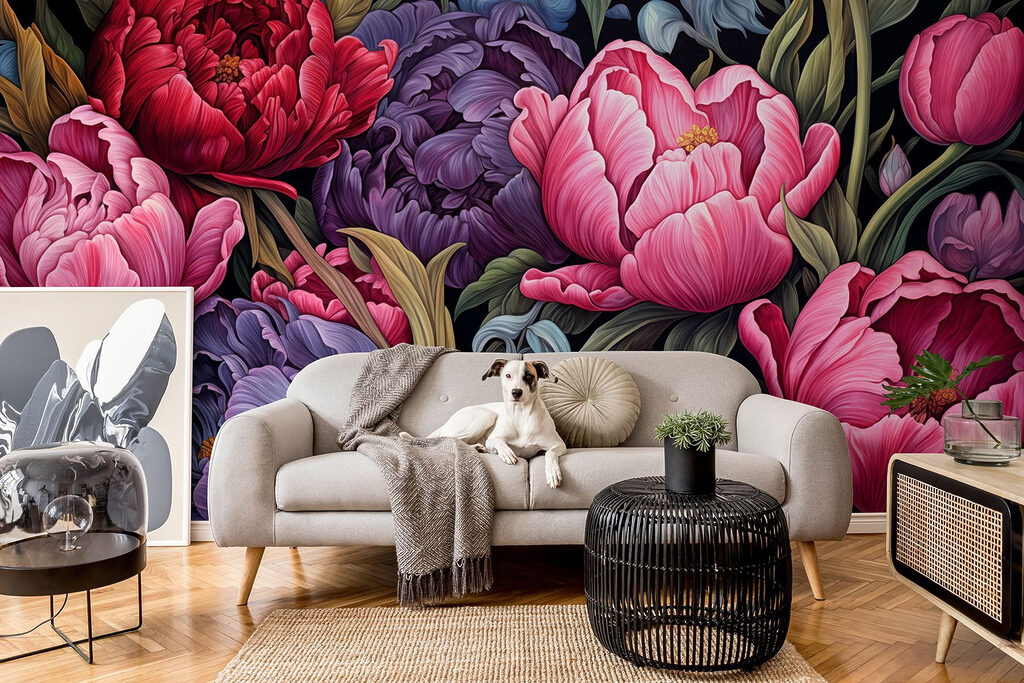 Dense peonies and tulips — interior 3