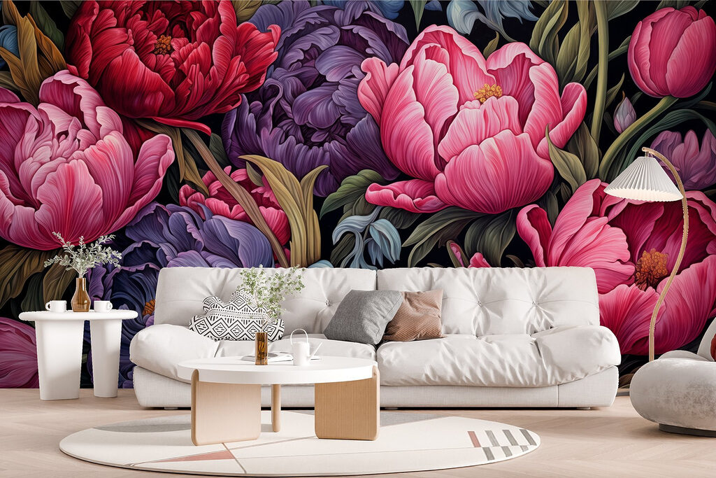 Dense peonies and tulips — interior 5