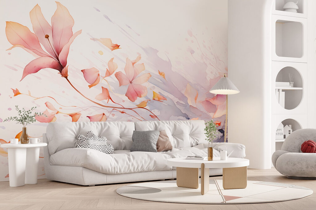 Loose blossoms in paint — interior 4