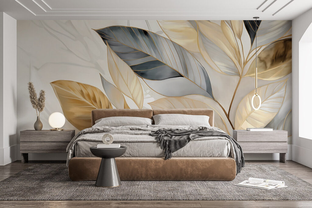 Golden leaves on branches — interior 3