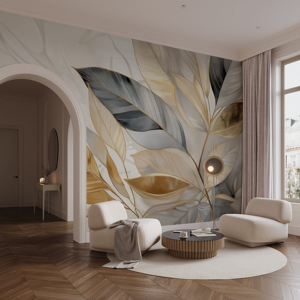 Golden leaves on branches — interior 4