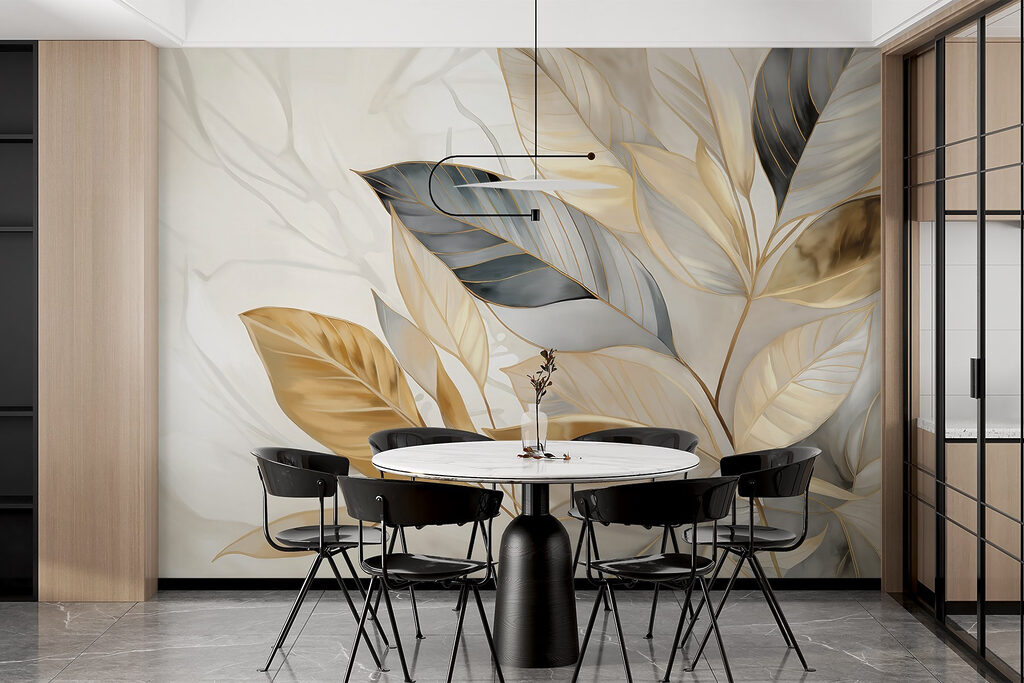 Golden leaves on branches — interior 6