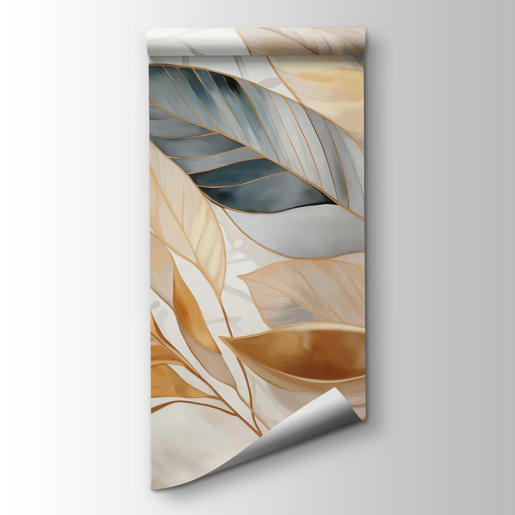 Golden leaves on branches — product view