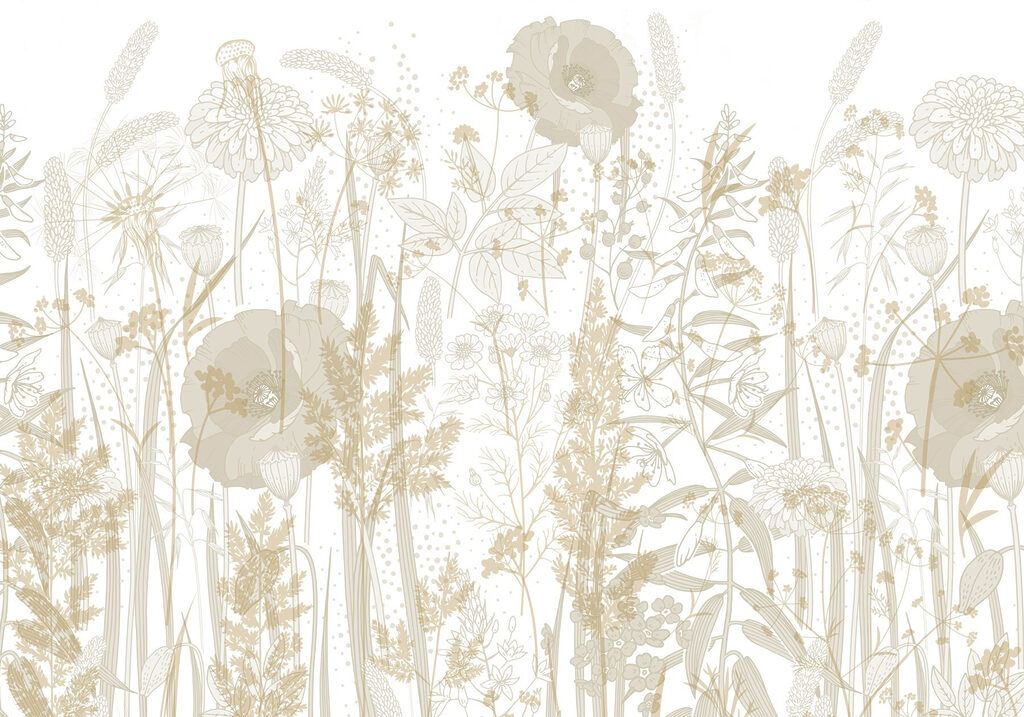 Meadow Flower Silhouettes — full design