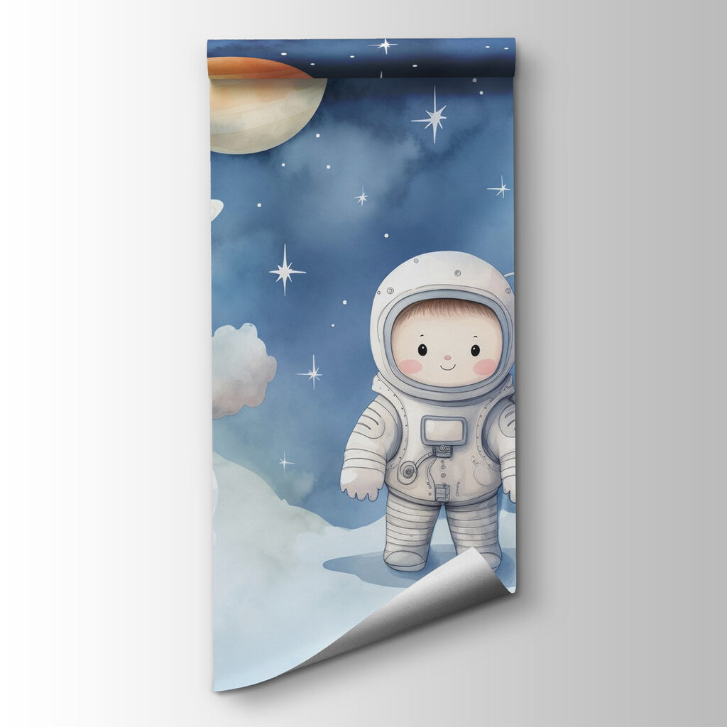 Astronaut above white clouds — product view