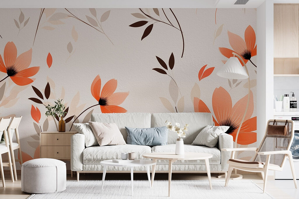 Orange flowers on branches — interior 2