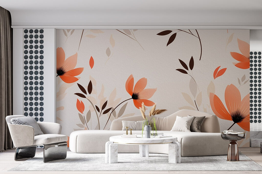 Orange flowers on branches — interior 3