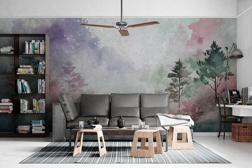 Misty watercolour forest — interior 3