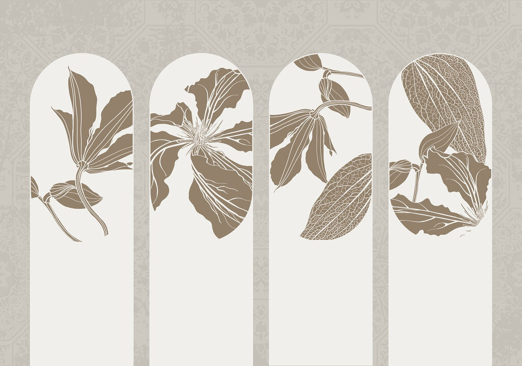 Four arches with flowers — full design