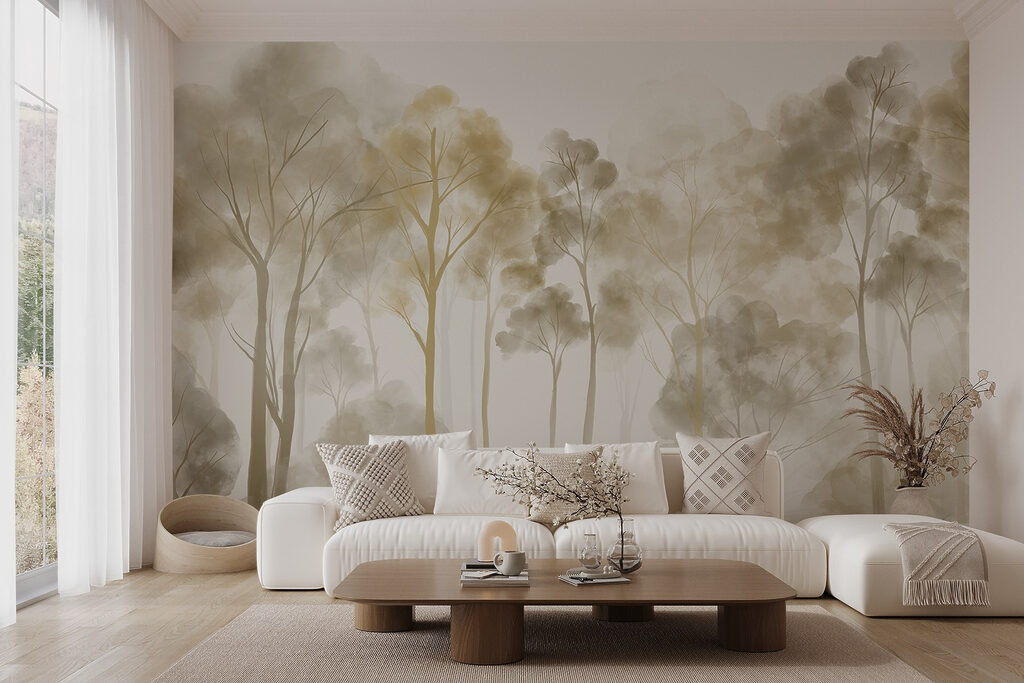 Golden trees in mist — interior 5