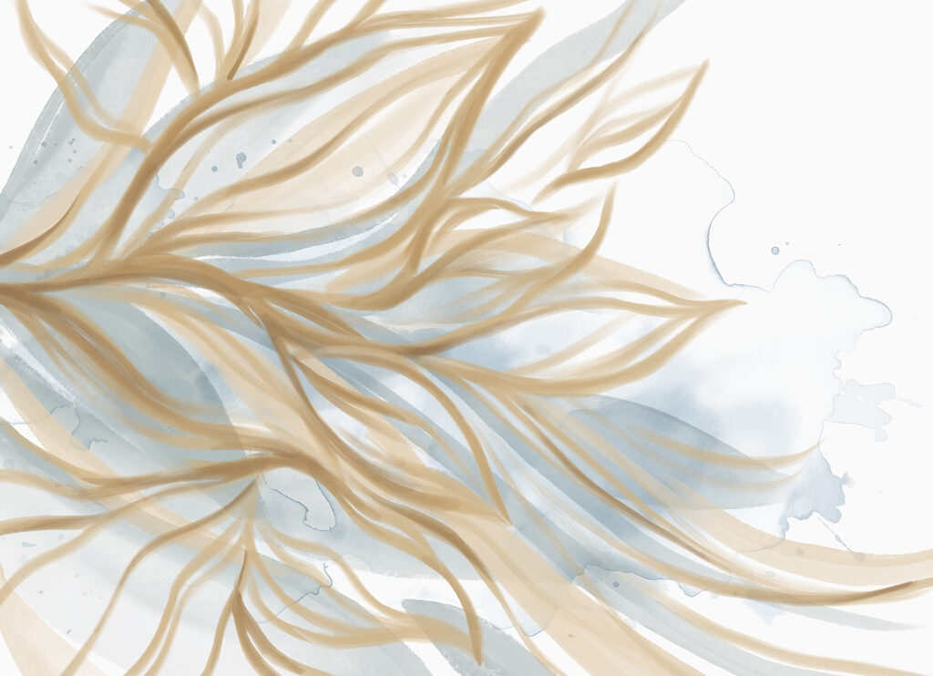 Golden lines like waves — full design