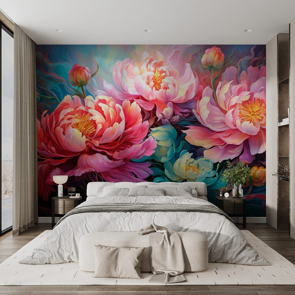 Peonies in Rich Colour in an interior