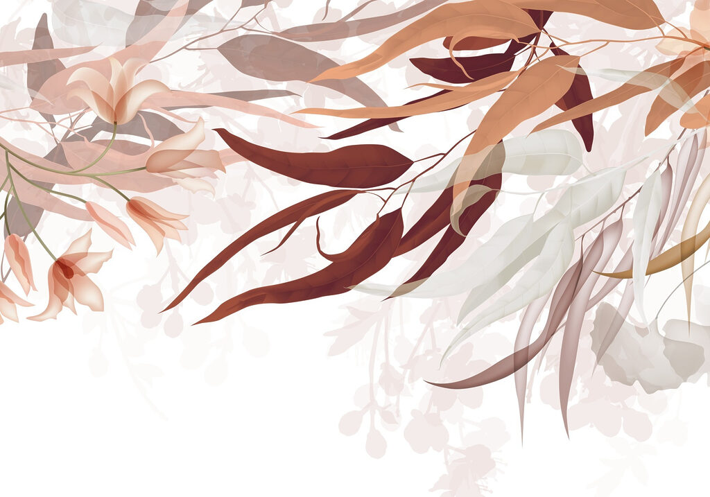 Pink leaves hanging down — full design