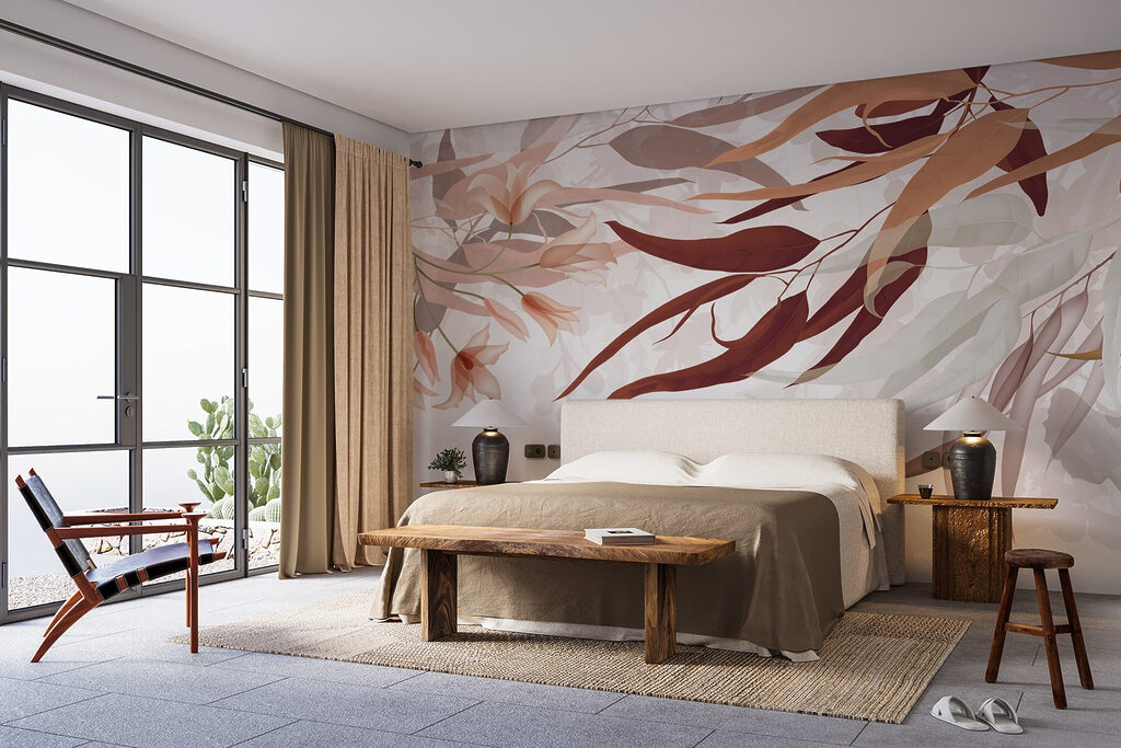 Pink leaves hanging down — interior 1