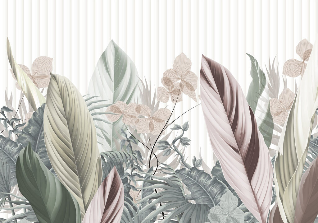 Jungle garden on stripes — full design