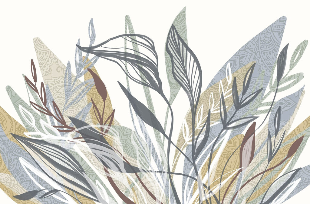 Colourful leaves with texture — full design