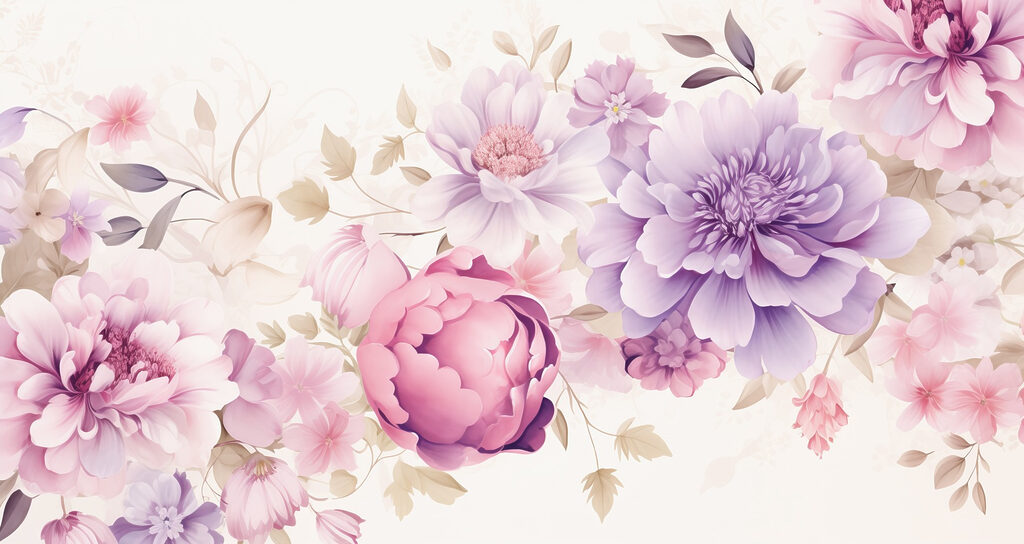 Dense flower wreath — full design