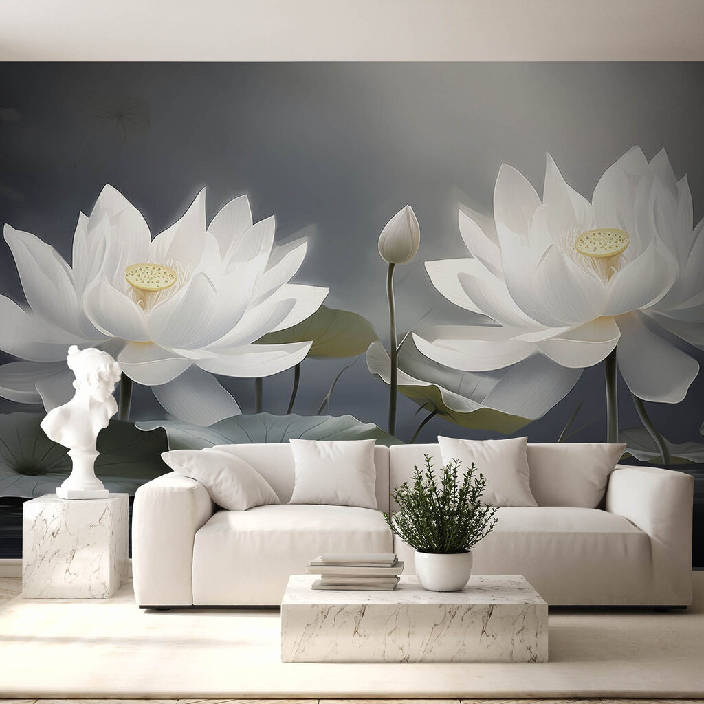Reflections under white lotuses — interior 2