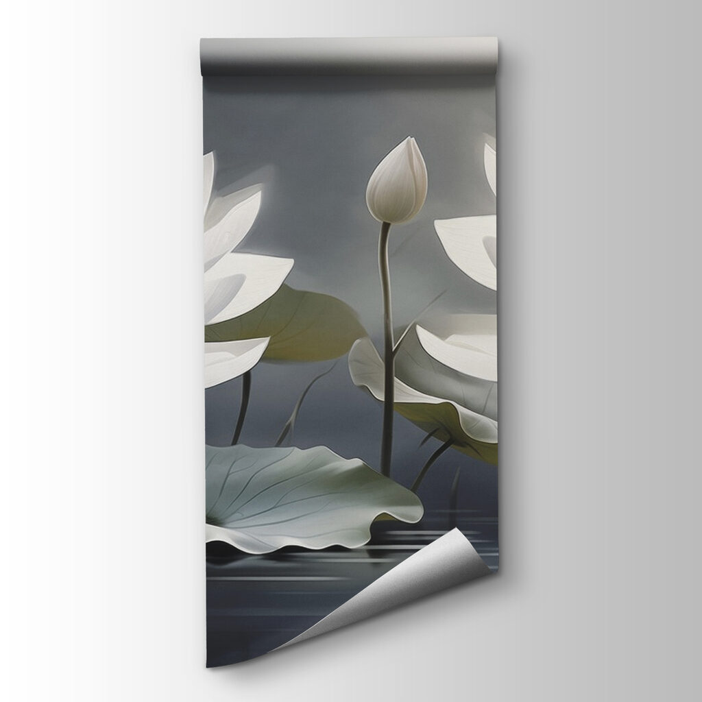 Reflections under white lotuses — product view