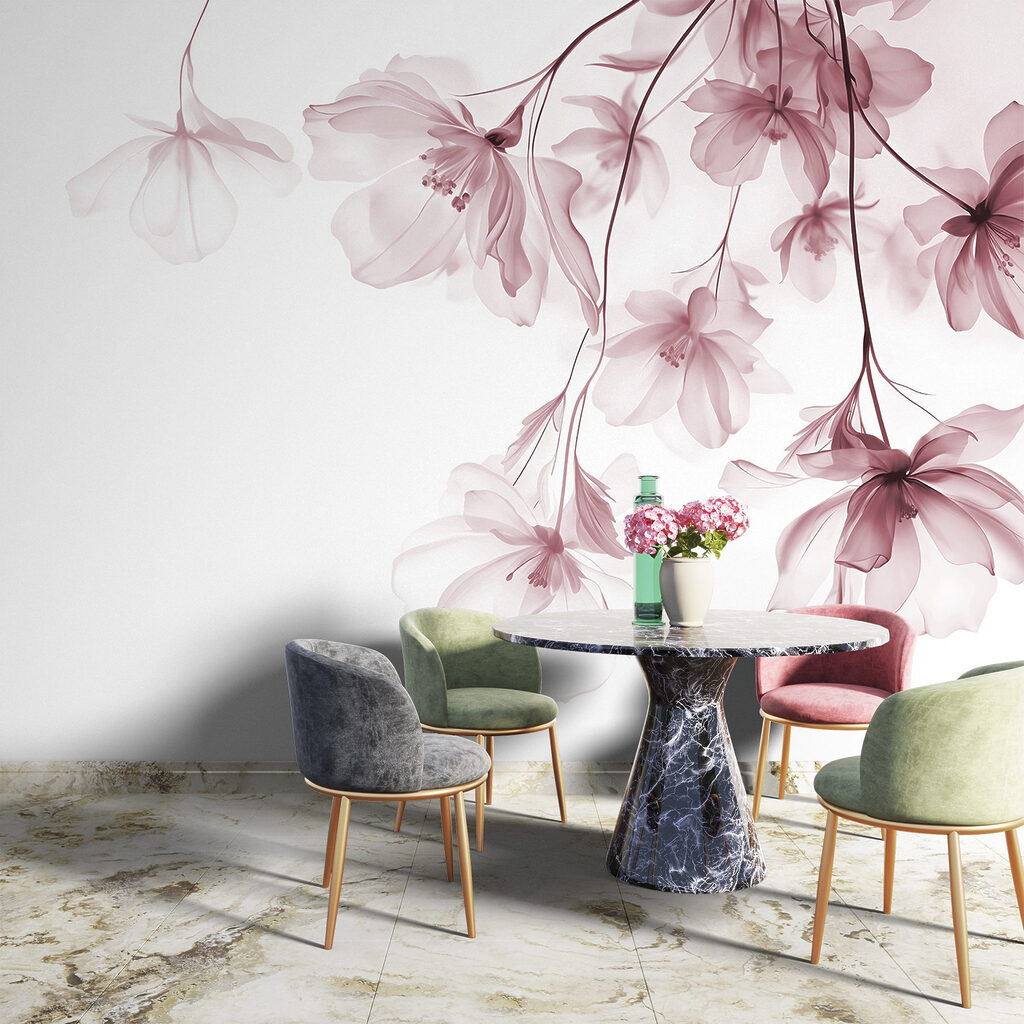 Flowers Hanging in Light in an interior