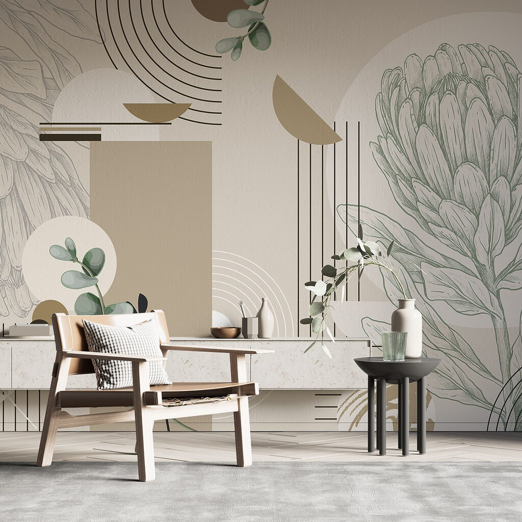 Line-drawn protea — interior 5