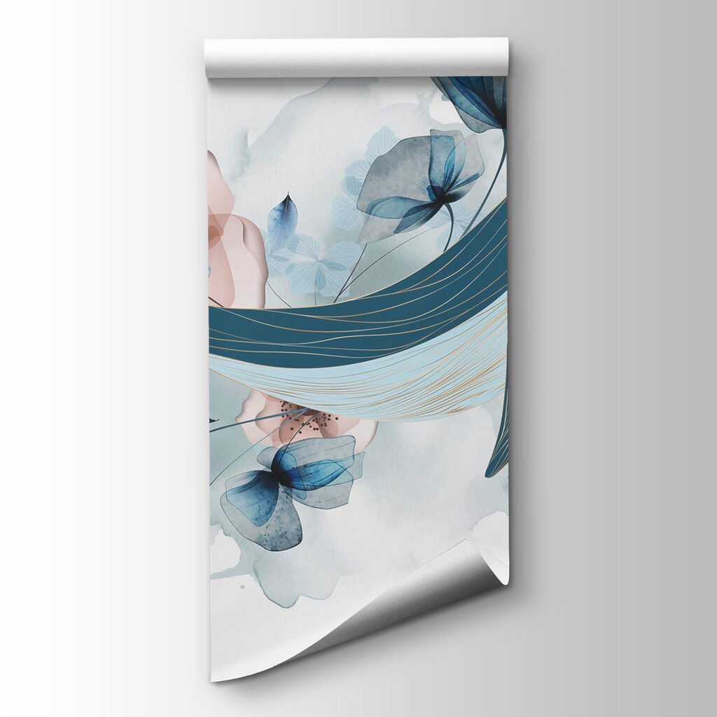 Whale among blue flowers — product view