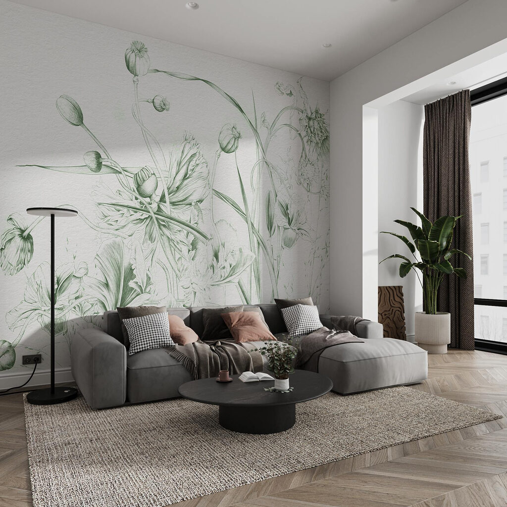 Wildflowers in thin lines — interior 2