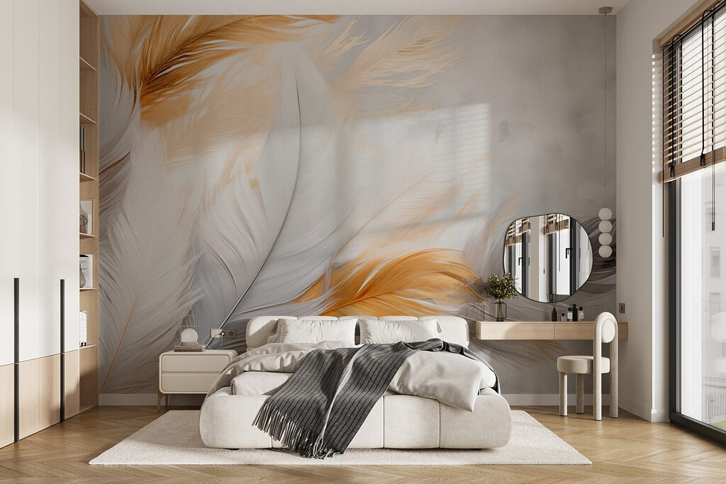 White and golden feathers — interior 1