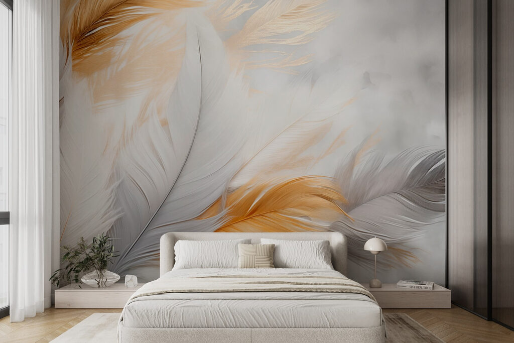 White and golden feathers — interior 2