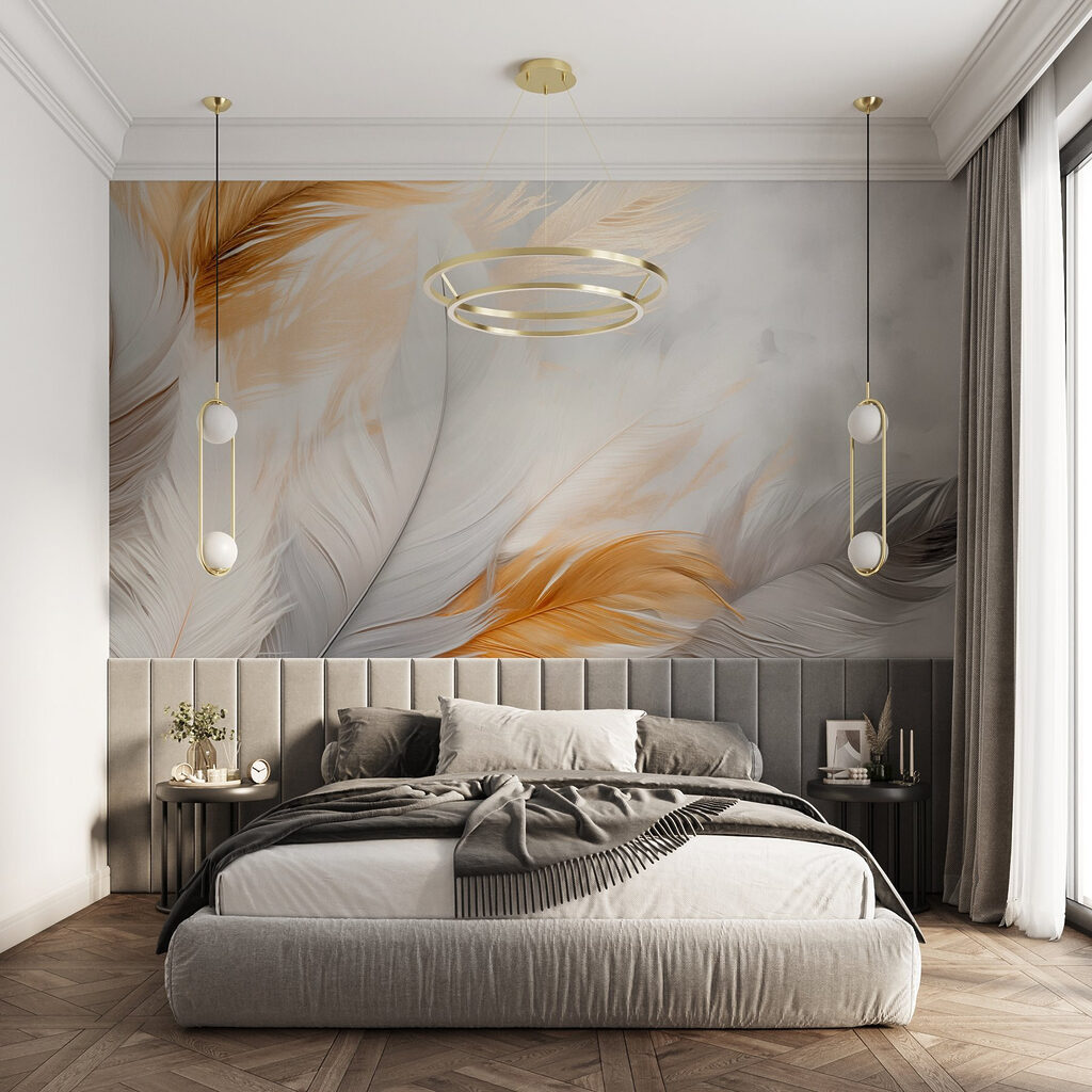 White and golden feathers — interior 3