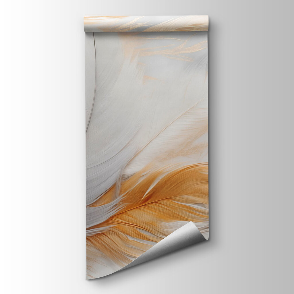 White and golden feathers — product view