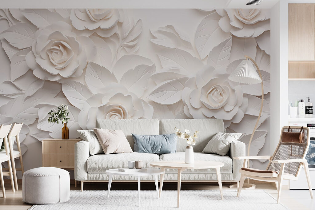 White roses in relief — interior 4