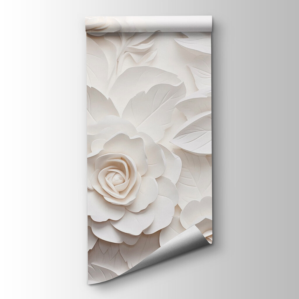 White roses in relief — product view