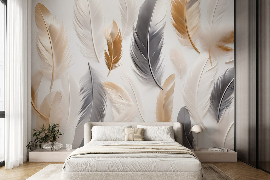 Golden and grey feathers — interior 3