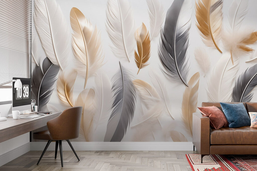 Golden and grey feathers — interior 4
