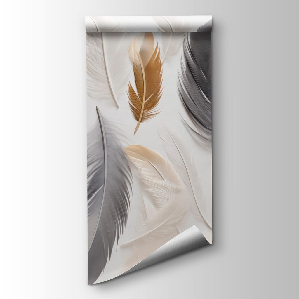 Golden and grey feathers — product view