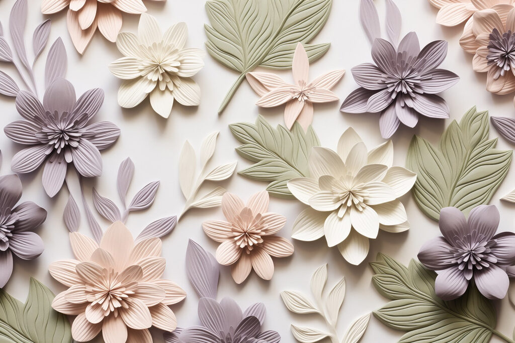 Colourful flowers in relief — full design
