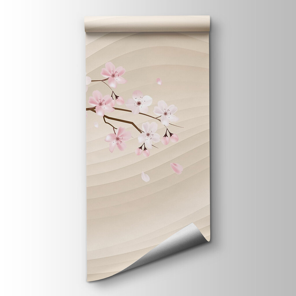 Pink blossom over sand — product view