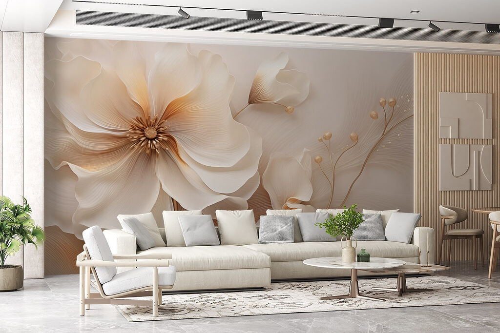 Cream flower, golden buds — interior 5