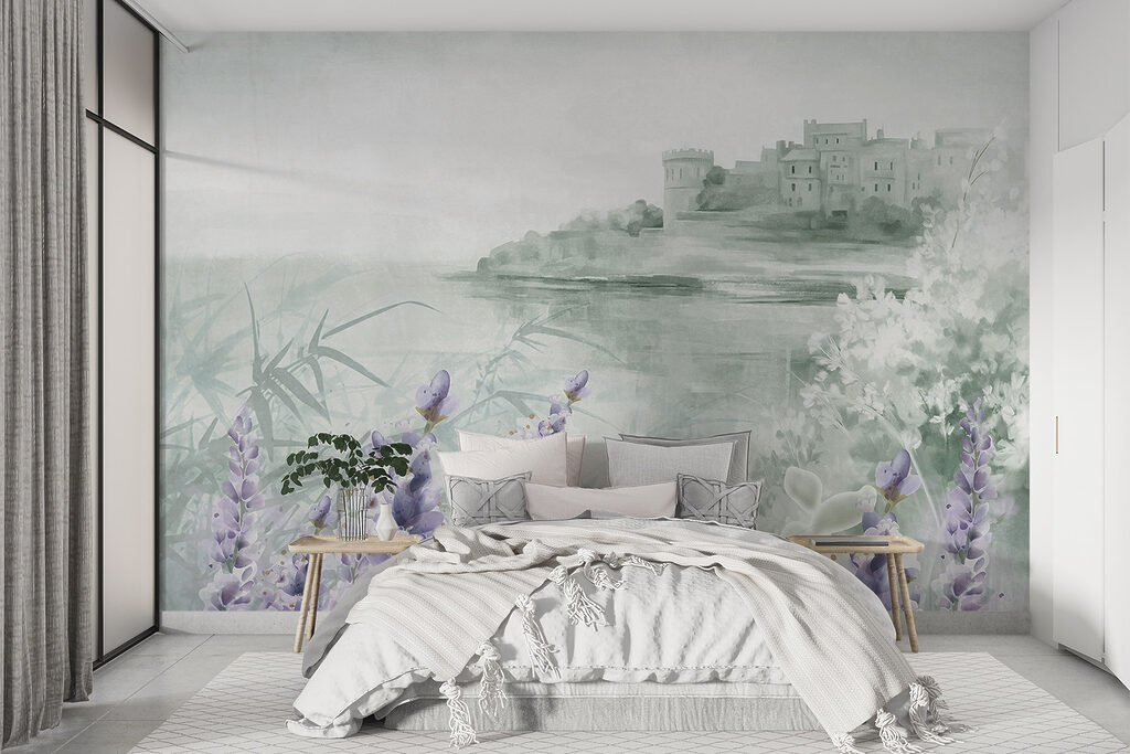 Misty lakeshore flowers — interior 3