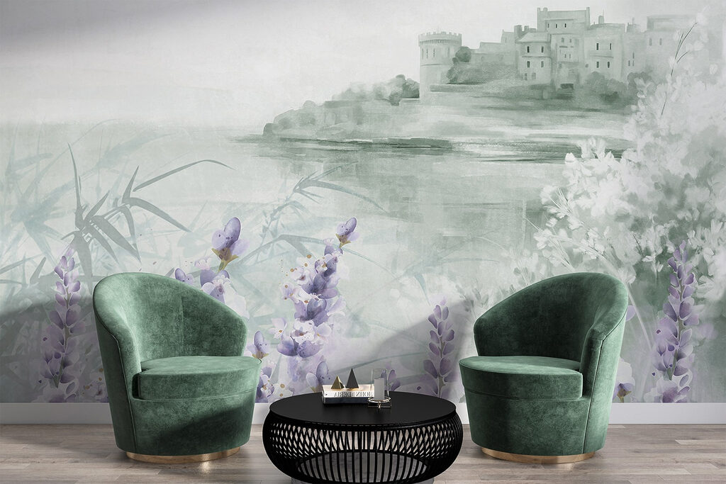 Misty lakeshore flowers — interior 5