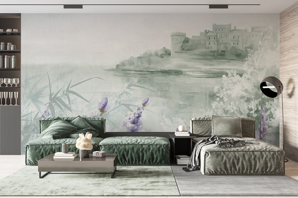 Misty lakeshore flowers — interior 6