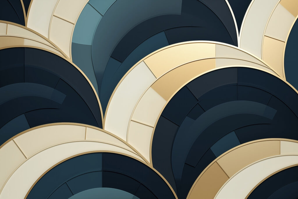 Interlocking dark arches — full design