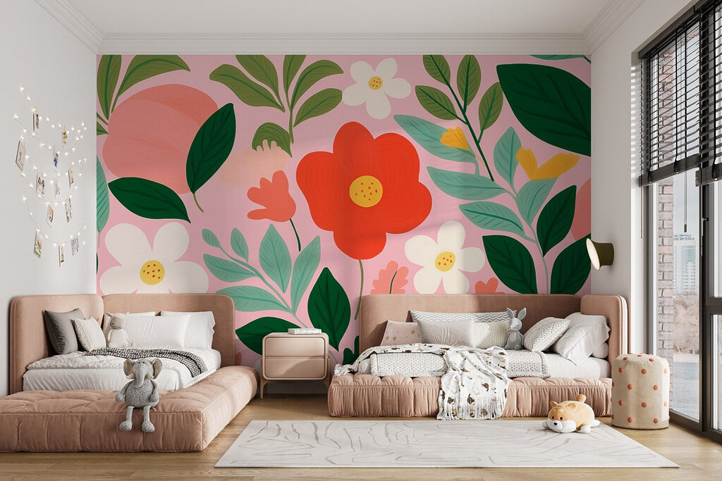 Flowers on pink — interior 1