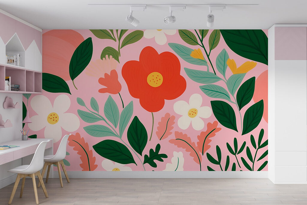 Flowers on pink — interior 2