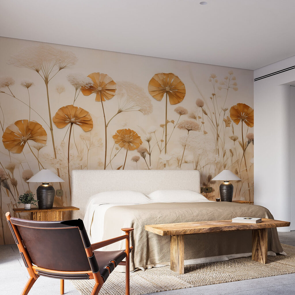 Golden flowers over grasses — interior 2