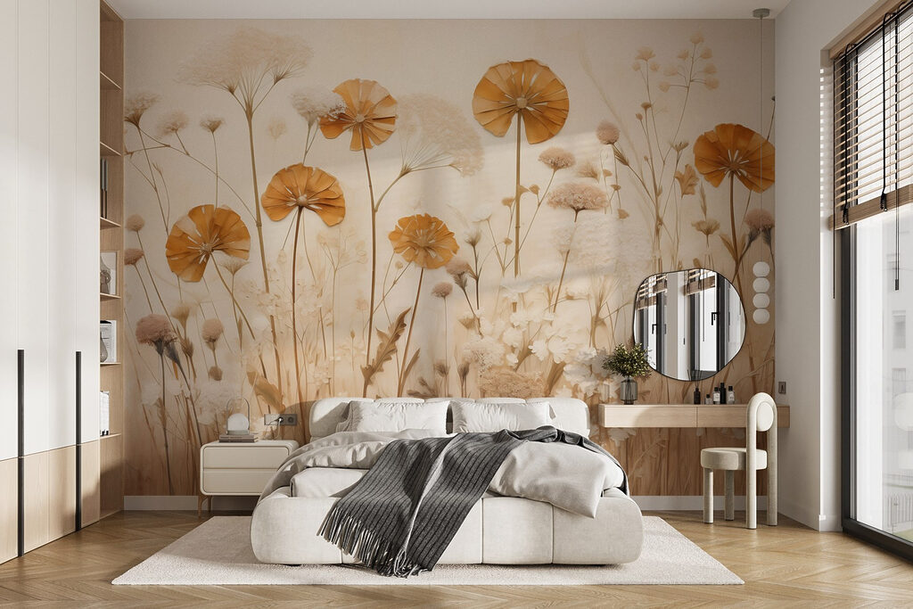 Golden flowers over grasses — interior 3